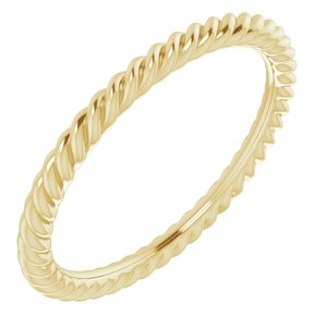 18K Yellow Or White Or Rose Gold Skinny Rope Band