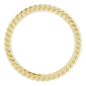 14K Yellow Or White Gold 1.3 mm Skinny Rope Band