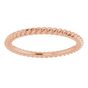 14K Yellow Or White Or Rose Gold Or Sterling Silver Or Platinum Skinny Rope Band
