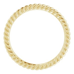 10K Yellow Gold 1.3 mm Skinny Rope Band