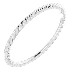 14K Yellow Or White Or Rose Gold Or Sterling Silver Or Platinum Skinny Rope Band