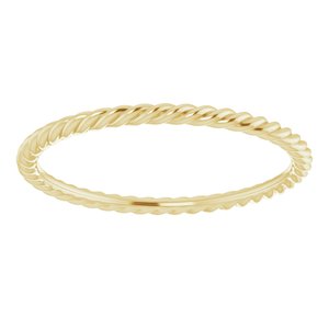 14K Yellow Or White Gold 1.3 mm Skinny Rope Band