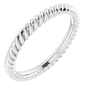18K Yellow Or White Or Rose Gold Skinny Rope Band