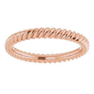 14K Yellow Or White Or Rose Gold Or Sterling Silver Or Platinum Skinny Rope Band