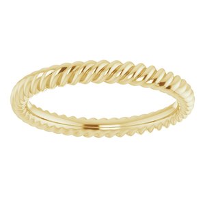 14K Yellow Or White Or Rose Gold Or Sterling Silver Or Platinum Skinny Rope Band