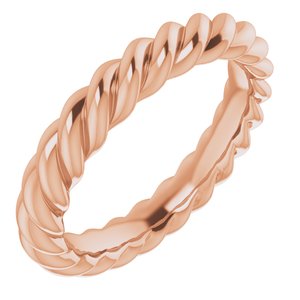 18K Yellow Or White Or Rose Gold Skinny Rope Band