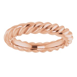 14K Yellow Or White Or Rose Gold Or Sterling Silver Or Platinum Skinny Rope Band