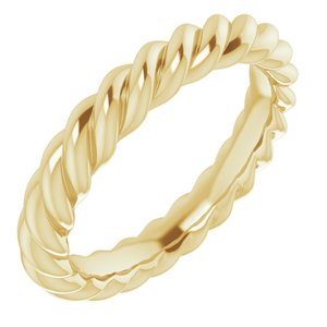 14K Yellow Or White Or Rose Gold Or Sterling Silver Or Platinum Skinny Rope Band