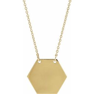 14K Yellow Gold  Medical Id Design Necklace, Length: 18 In