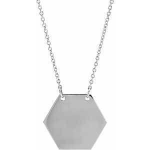 Sterling Silver  Medical Id Design Necklace, Length: 18 In