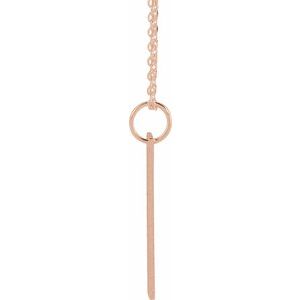 18K Rose Gold-Plated Sterling Silver 20x5 mm Engravable Bar 20" Necklace