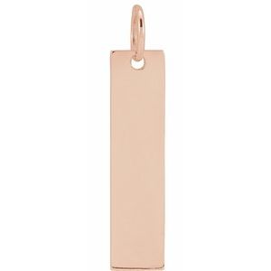 18K Rose Gold-Plated Sterling Silver 20 X 5 Mm Polished Bar Pendant