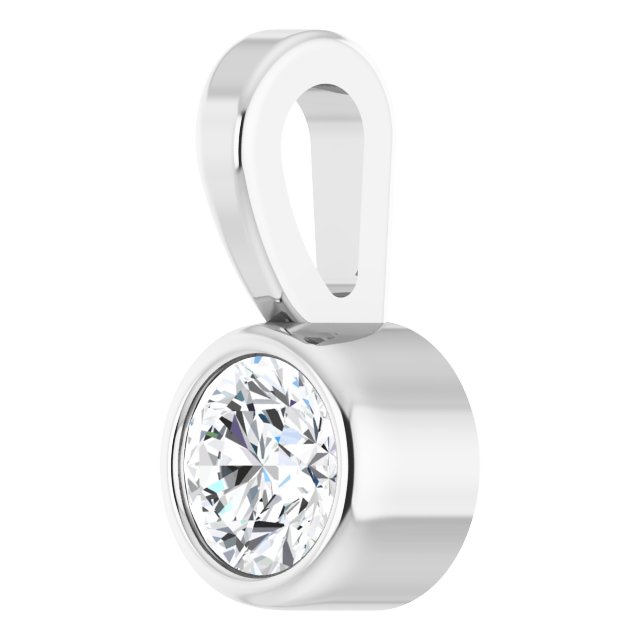 Platinum Round  2.5Mm Si2-Si3, G-H Polished .06 Ct Natural Diamond Solitaire Bezel-Set Pendant