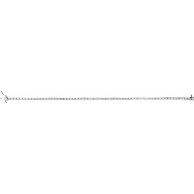 14K Yellow Or White Or Rose Gold Round I1, G-H Polished Natural Diamond Line 7 1/4 In Bracelet