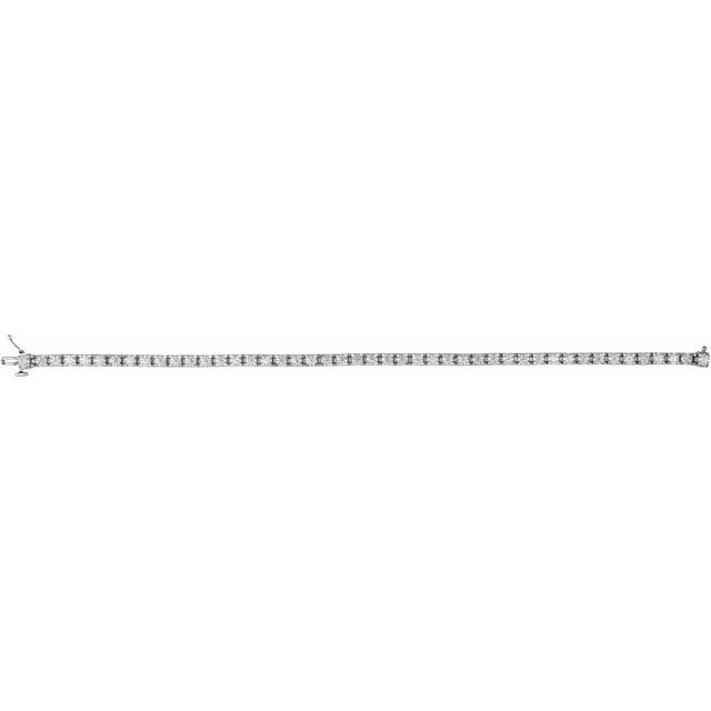 14K Yellow Or White Or Rose Gold Round Si, G-H Polished Lab-Grown Diamond Line 7 1/4 In Bracelet