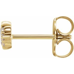 14K Yellow Gold Marquise 4 X 2 Mm 1/10 Ctw Natural Diamond Earring