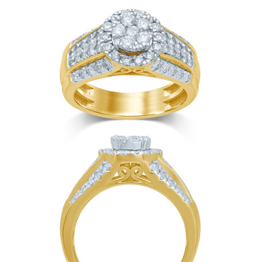 10K Yellow Gold 1.01 Cttw Diamond Mens Ring