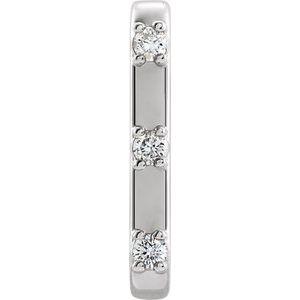 14K White Gold Round 2 Mm 1/10 Ctw Natural Diamond Cuff Earring