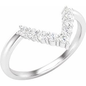14K White Gold Marquise 9 X 4.5 Mm Si2-Si3, Gh :: 1/4 Ctw Polished 1/4 Ctw Natural Diamond Band Size 7