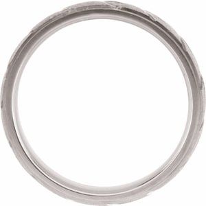 14K White Gold 6 Mm Polished Design Band Size 12