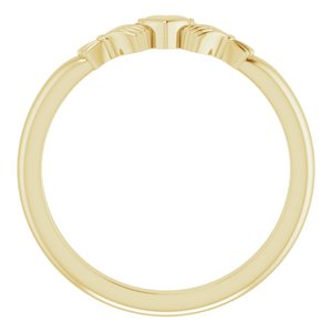 14K Yellow Gold Polished Claddagh Ring Size 7