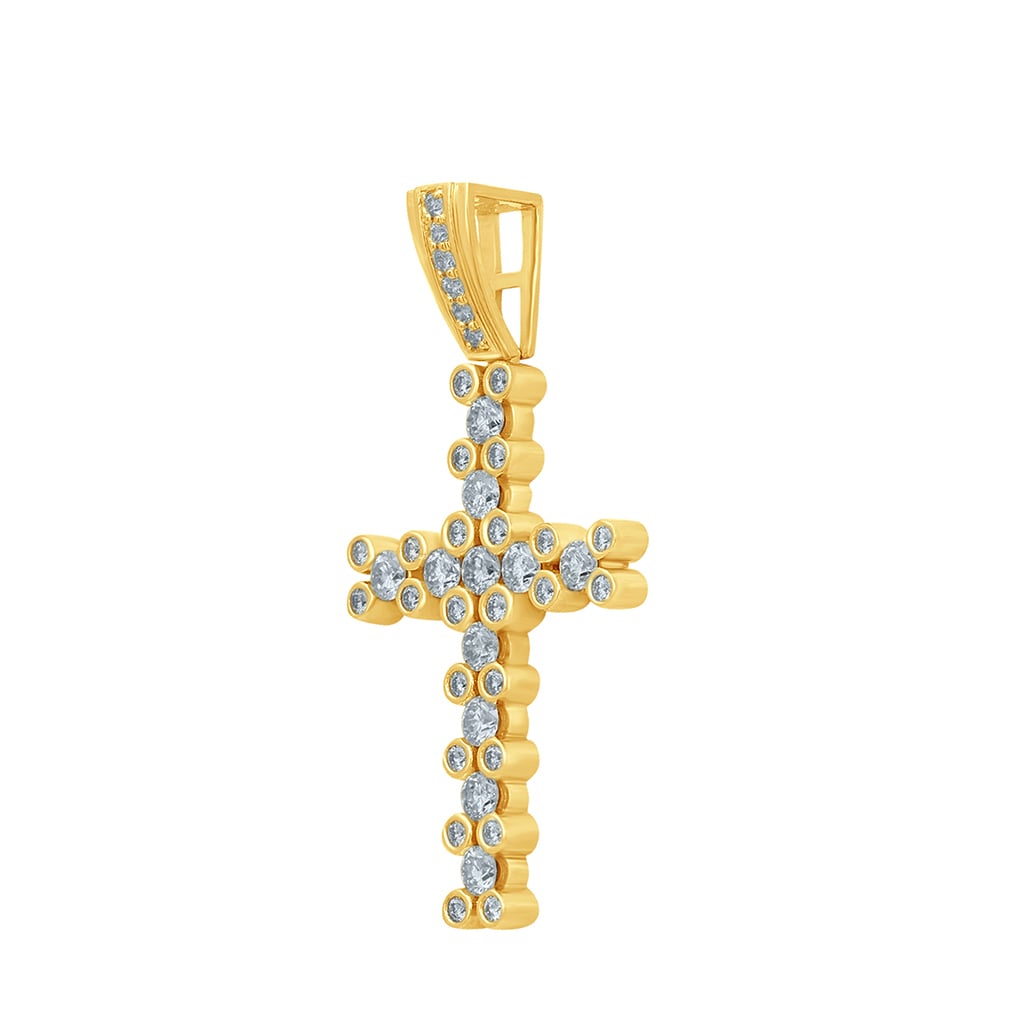 10K Yellow Gold 2.46-2.56 Cttw Diamond "Cross" Charm