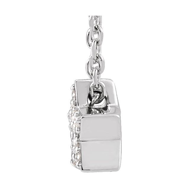 14K White Gold Round 1.3Mm I1, G-H 16-18 In Polished .04 Ctw Natural Diamond Star Necklace