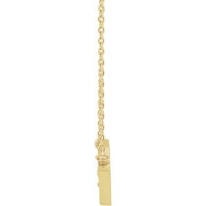 14K Yellow Gold Round G-H I1 .07 Ctw Natural Diamond Geometric Necklace, Length: 18 In