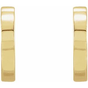 14K Yellow Gold 6.9 X 3.9 Mm Pair Friction Backs Included Polished Half Moon Earrings