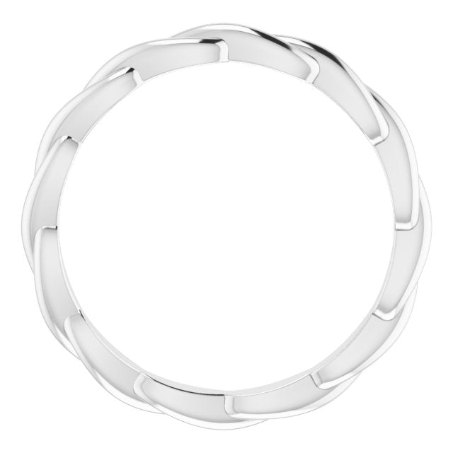 14K Yellow Or White Gold Or Sterling Silver Or Platinum Polished Woven Standard-Fit Band