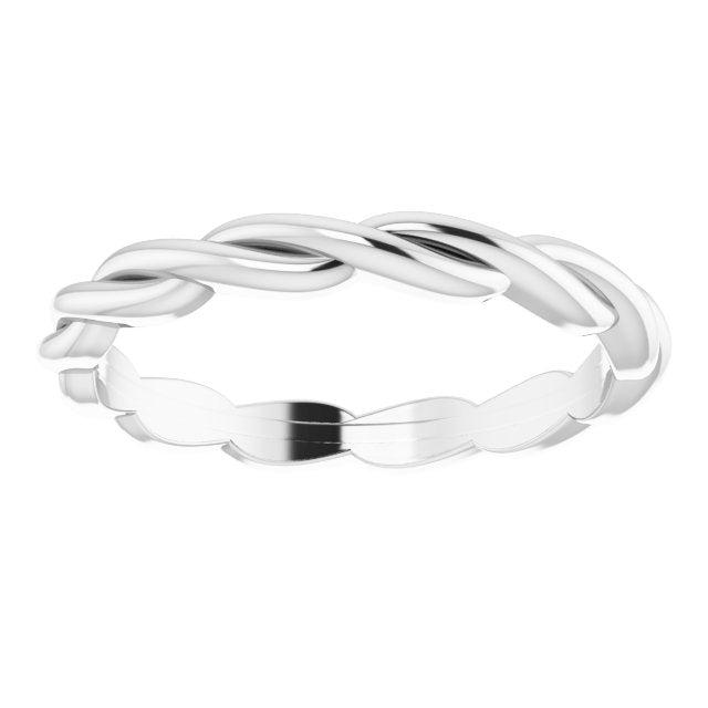 14K Yellow Or White Gold Or Sterling Silver Or Platinum Polished Woven Standard-Fit Band