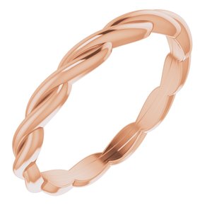 14K Yellow Or White Or Rose Gold Or Sterling Silver Or Platinum Woven-Design Band
