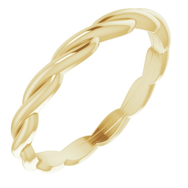 14K Yellow Or White Gold Or Sterling Silver Or Platinum Polished Woven Standard-Fit Band