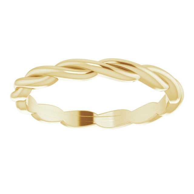 14K Yellow Or White Gold Or Sterling Silver Or Platinum Polished Woven Standard-Fit Band