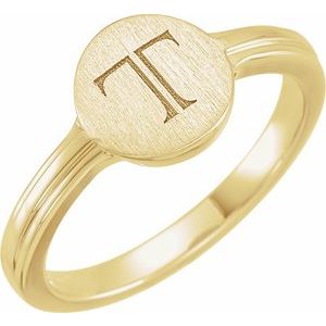 14K Yellow Gold 10 X 9 Mm Brush Polished Signet Ring Size 7