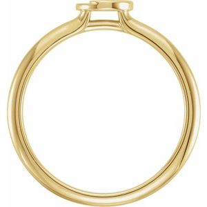 14K Yellow Gold Polished Stackable Yin Yang Ring Size 7