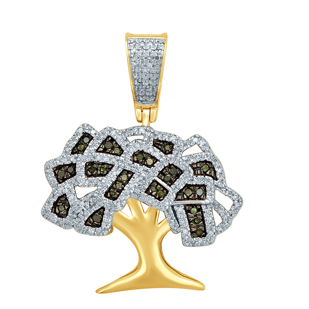 10K Yellow Gold 0.43-0.51 Cttw Diamond Money Tree Charm