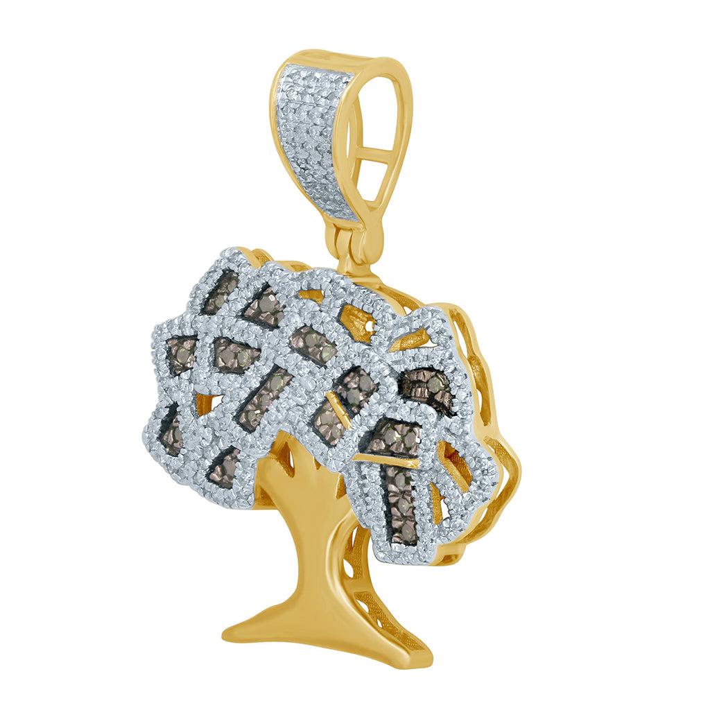 10K Yellow Gold 0.43-0.51 Cttw Diamond Money Tree Charm