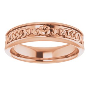 10K Rose Gold 5.5 Mm Polished Claddagh Band Size 11.5