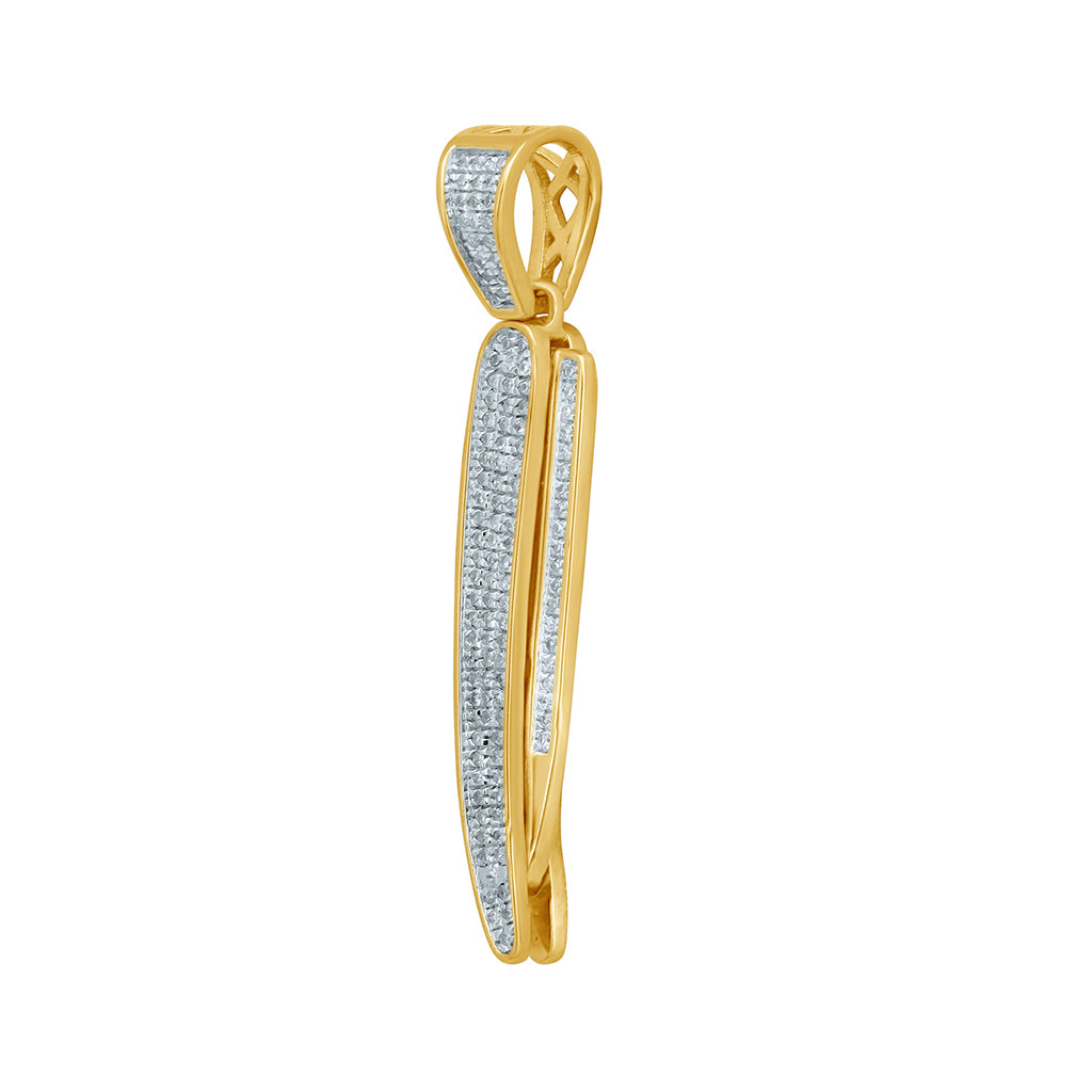 10K Yellow Gold 0.28-0.35 Cttw Diamond  "Barber Blade" Charm