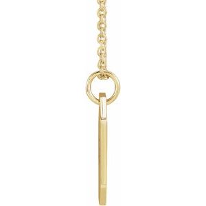 14K Yellow Gold 16.37 X 9.17 Mm 16-18 In Polished Engravable Dog Tag Necklace