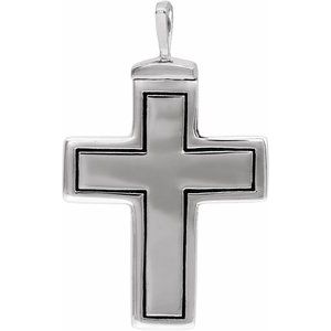 10K White Gold Without Box Polished Plain Cross Ash Holder Pendant