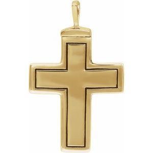 10K Yellow Gold Without Box Polished Mens Cross Ash Holder Pendant