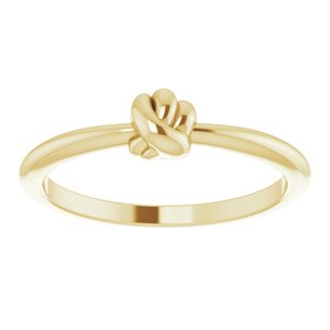 14K Yellow Gold Polished Stackable Knot Ring Size 7