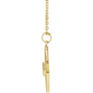 14K Yellow Gold Marquise 3.5 X 1.75Mm Ghi I1 .05 Ct Natural Diamond Disc Necklace, Length: 18 In