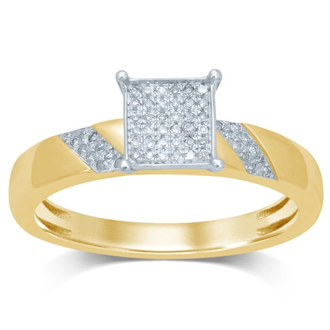 10K Yellow Gold 0.08-0.10 Cttw Diamond Ladies Micropave Rings