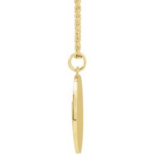 14K Yellow Gold Straight Baguette 3.5 X 1.75Mm Ghi Si2-Si3 .08 Ct Natural Diamond Disc Necklace, Length: 18 In