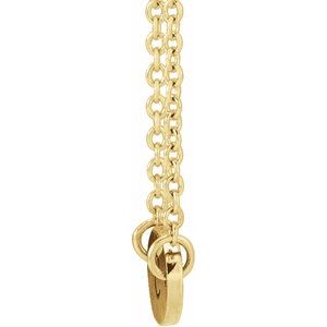 14K Yellow Gold 1 Disc 7 X 5 Mm 18 In Polished Engravable Oval Disc Family Necklace