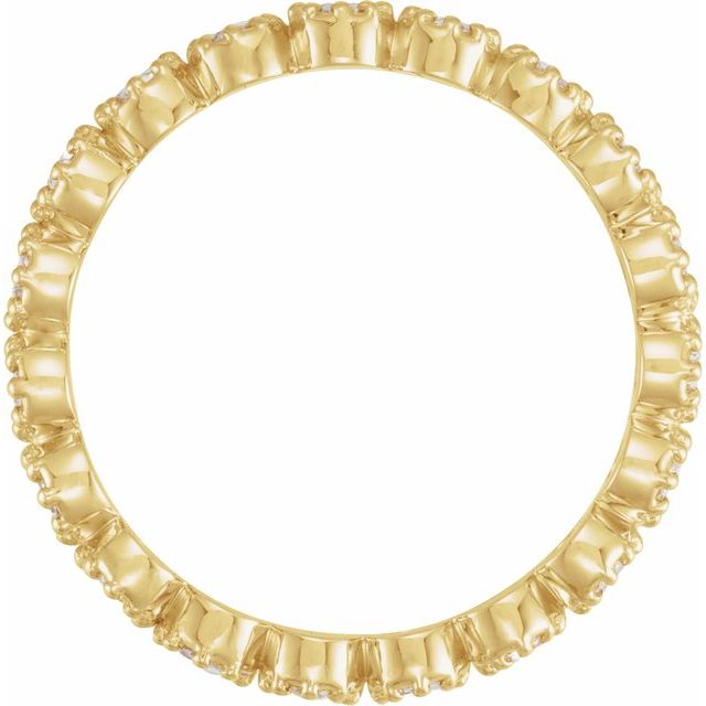 14K Yellow Or White Gold Round 2.25 Mm Vs1-Si1, Ghi Polished 1/2 Ctw Natural Diamond Rose-Cut Eternity Band