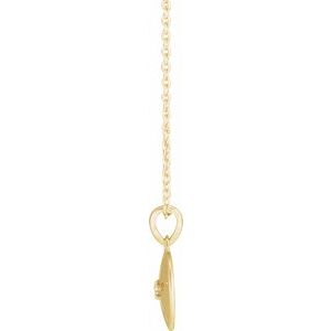 14K Yellow Gold Round 1.5Mm G-H I1 .015 Ct Natural Diamond Sand Dollar Necklace, Length: 18 In